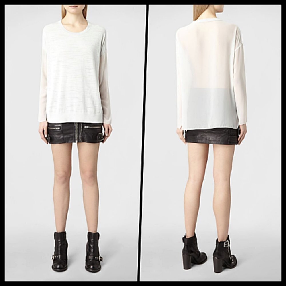 AllSaints Jovita Jumper Sheer Back XS NWOT